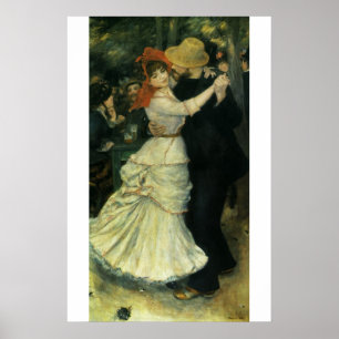 Dance at Bougival by Pierre Renoir, Vintage Art Poster