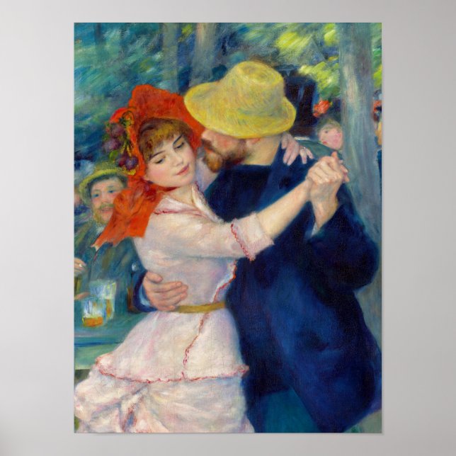 Dance at Bougival, Couple by Pierre-Auguste Renoir Poster (Front)