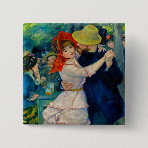 Dance at Bougival Pierre Renoir 15 Cm Square Badge