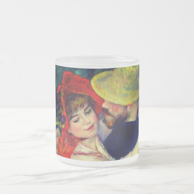 Dance at Bougival Pierre Renoir Frosted Glass Coffee Mug (Center)