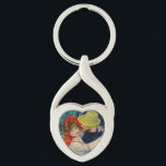 Dance at Bougival Pierre Renoir Key Ring<br><div class="desc">Keychain featuring Pierre-Auguste Renoir’s oil painting Dance at Bougival (1883). A beautiful woman in a pink dress and red hat dances with a handsome man in a blue suit. A great gift for French art and Impressionism collectors.</div>