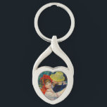 Dance at Bougival Pierre Renoir Key Ring<br><div class="desc">Keychain featuring Pierre-Auguste Renoir’s oil painting Dance at Bougival (1883). A beautiful woman in a pink dress and red hat dances with a handsome man in a blue suit. A great gift for French art and Impressionism collectors.</div>