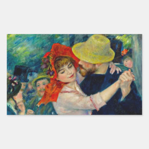 Dance at Bougival Pierre Renoir Rectangular Sticker