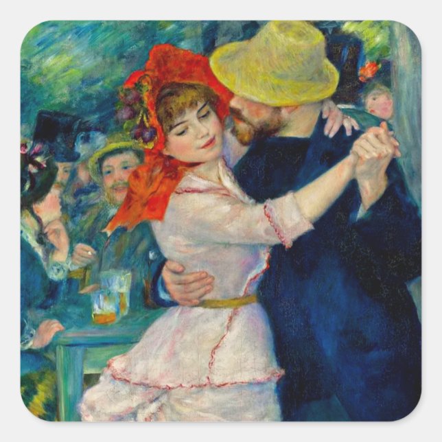 Dance at Bougival Pierre Renoir Square Sticker (Front)