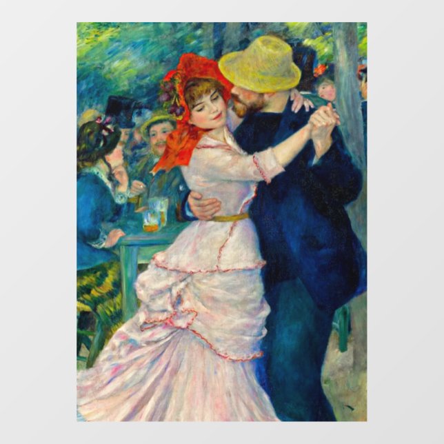 Dance at Bougival Pierre Renoir Window Cling (Sheet)