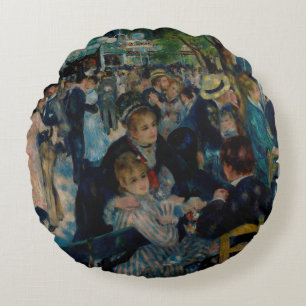 Dance at Le Moulin de la Galette - Auguste Renoir Round Cushion