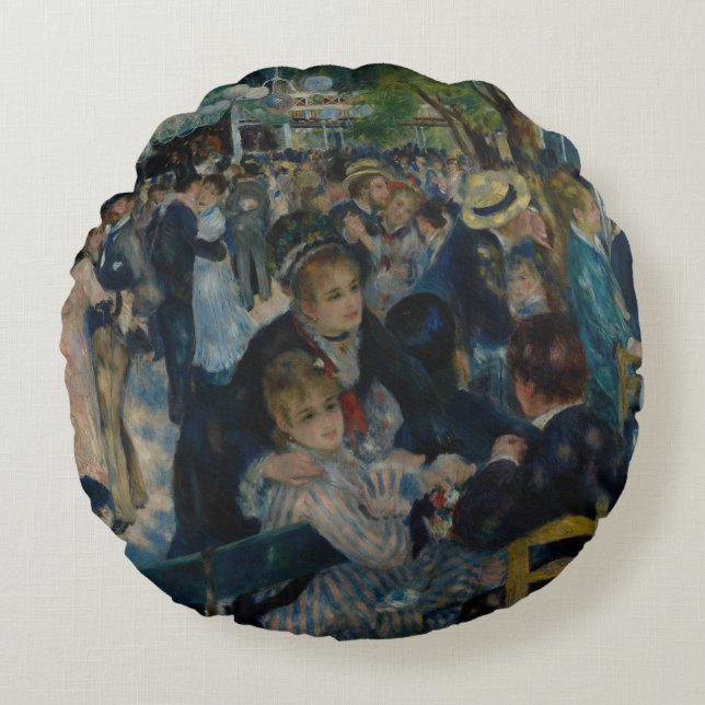 Dance at Le Moulin de la Galette - Auguste Renoir Round Cushion (Front)
