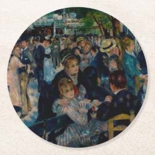 Dance at Le Moulin de la Galette - Auguste Renoir Round Paper Coaster