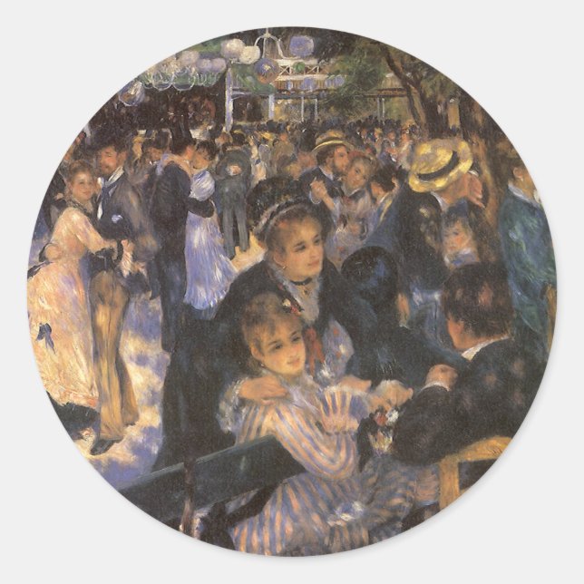 Dance at Le Moulin de la Galette by Pierre Renoir Classic Round Sticker (Front)
