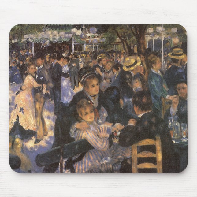 Dance at Le Moulin de la Galette by Pierre Renoir Mouse Mat (Front)