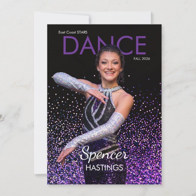 Dance Autograph Card Glitter Showcase Dancer Cards (Front)
