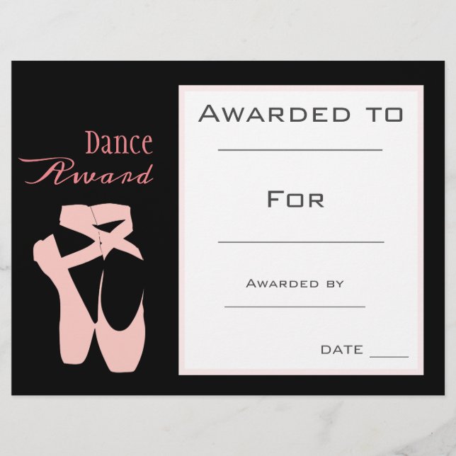 Dance award girl ballet shoes pink dancer (Front)