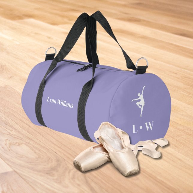 Dance Bag | Purple Initials Name Duffle Bag (Girls Dance Bags)