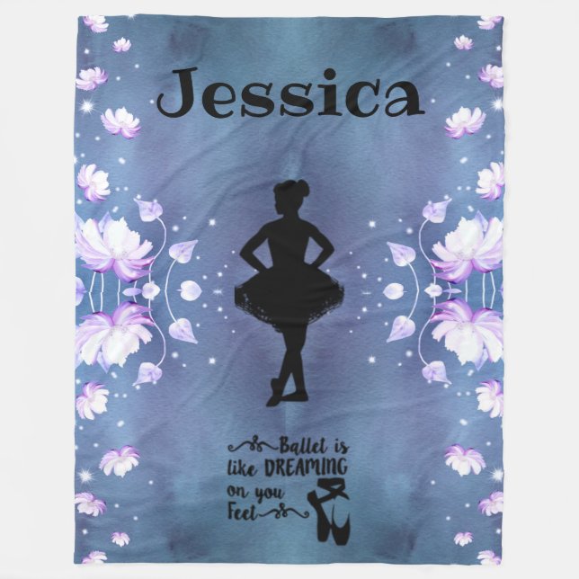 Dance Ballerina Dreaming Fleece Blanket (Front)