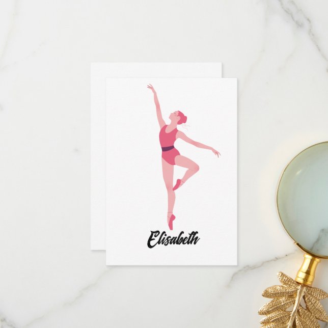 Dance ballerina personalisation  thank you card (Front/Back In Situ)