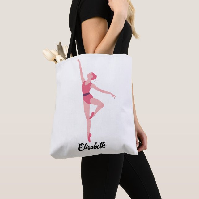 Dance Ballerina Personalised Tote Bag – Elegant  (Close Up)