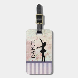 Dance - Ballerina Silhouette Vintage Background Luggage Tag