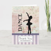 Dance - Ballerina Silhouette Vintage Thank You