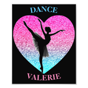 Dance Ballerina w/ Personalised Name Photo Print