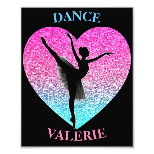 Dance Ballerina w/ Personalised Name Photo Print (Front)