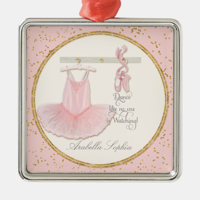 Dance Ballet Ballerina Tutu Personalised Girl Metal Tree Decoration (Front)