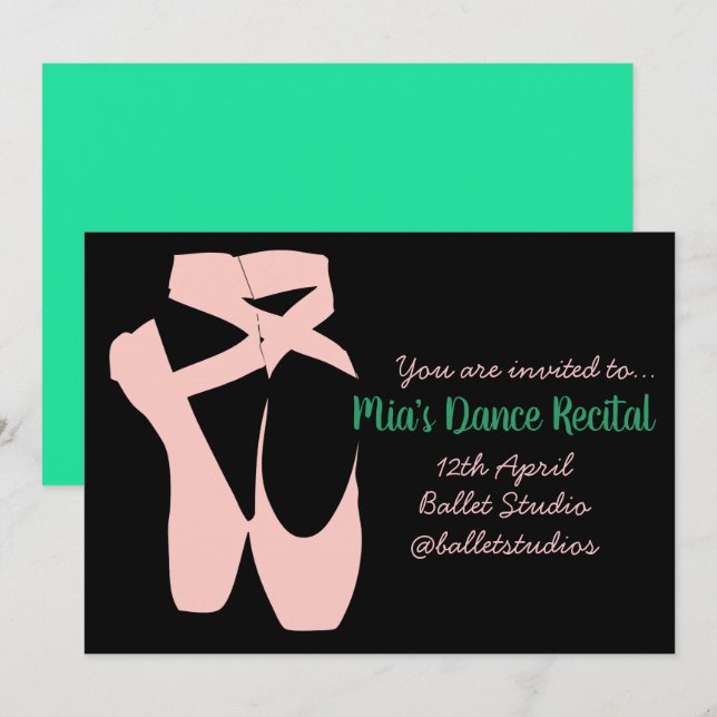 Dance ballet recital invitation (Front/Back)