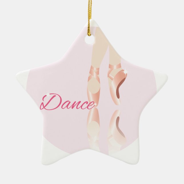 Dance Ballet Slippers Ceramic Tree Decoration (Front)