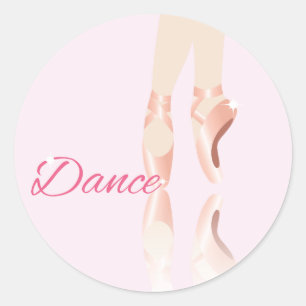 Dance Ballet Slippers Classic Round Sticker