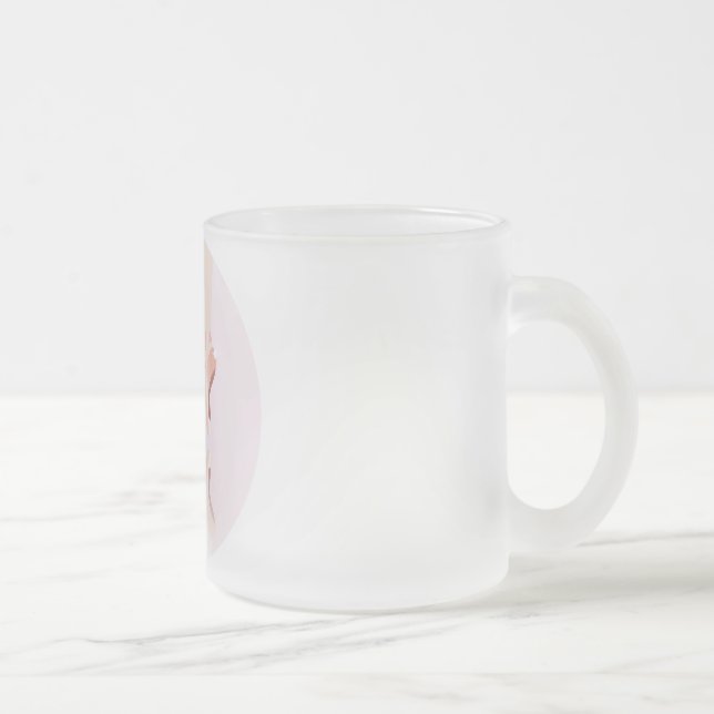 Dance Ballet Slippers Frosted Glass Coffee Mug (Right)