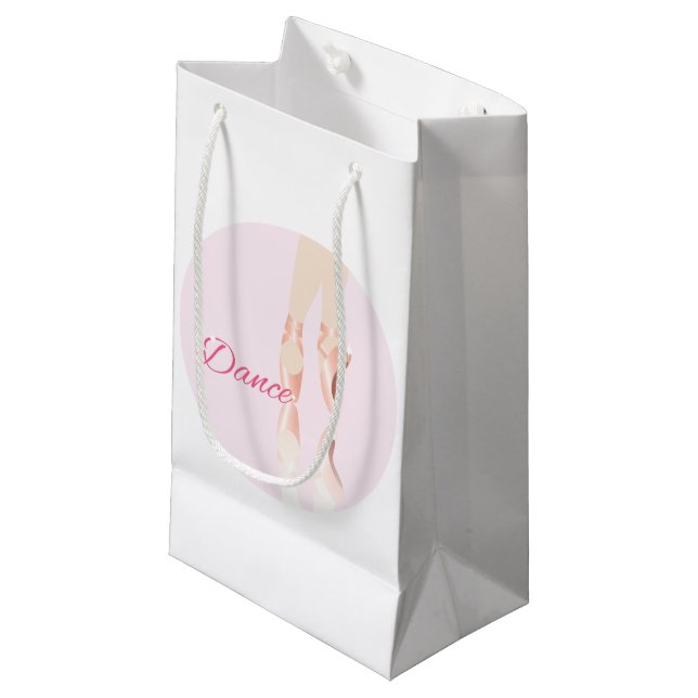 Dance Ballet Slippers Small Gift Bag (Front Angled)
