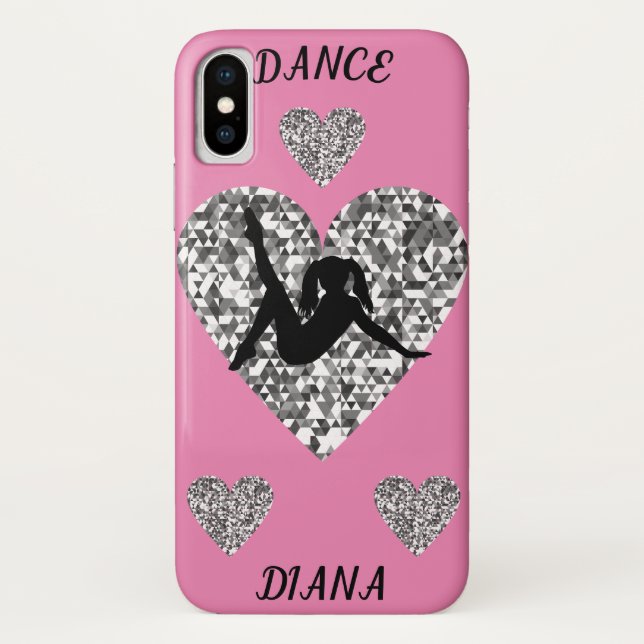 Dance barely there iPhone X case in pink. (Back)