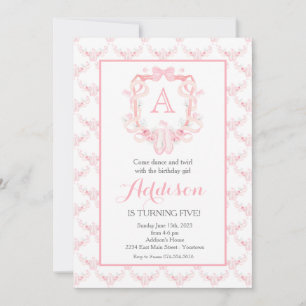 Dance birthday, ballerina, birthday invitation