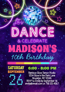 Disco Party Invitations Zazzle Uk