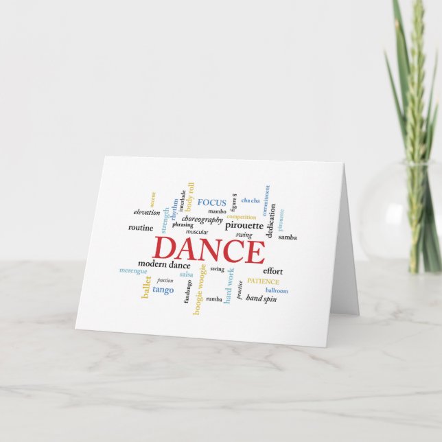 Dance Birthday in Words Card (Front)