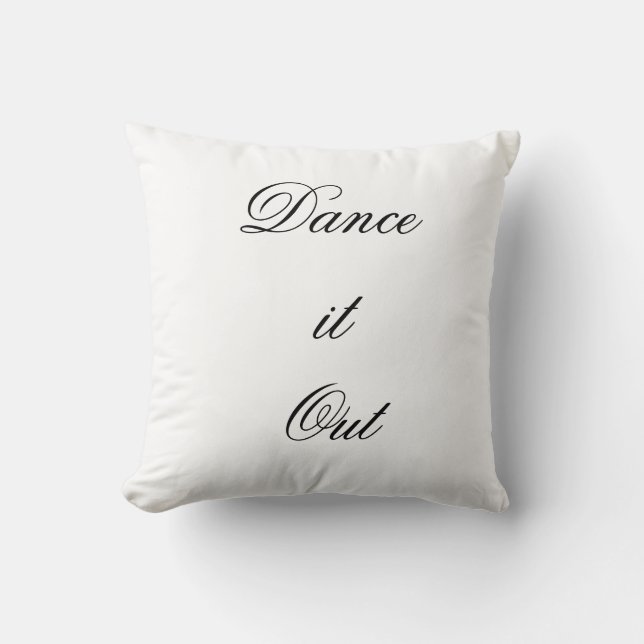 Dance Black and White Throw Pillow (Front)