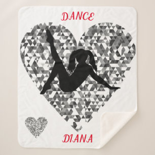 Dance blanket with sparkling silver heart.