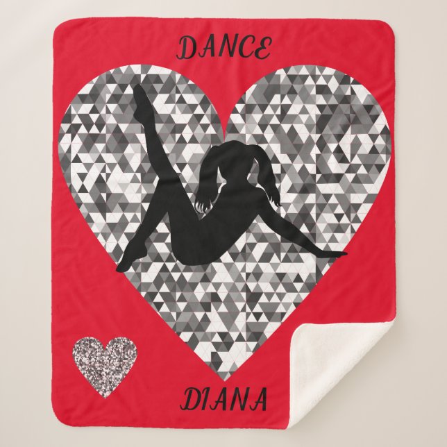 Dance blanket with sparkling silver heart. (Front)