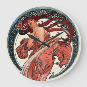 Dance by Alfons Mucha 1898 Large Clock