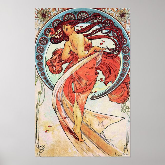 Dance by Alphonse Mucha Poster (Front)