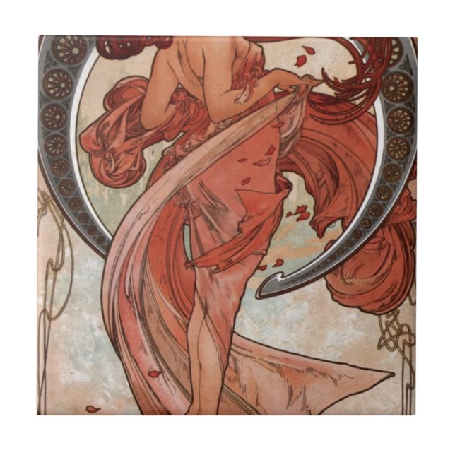 Dance by Alphonse Mucha Tile (Front)