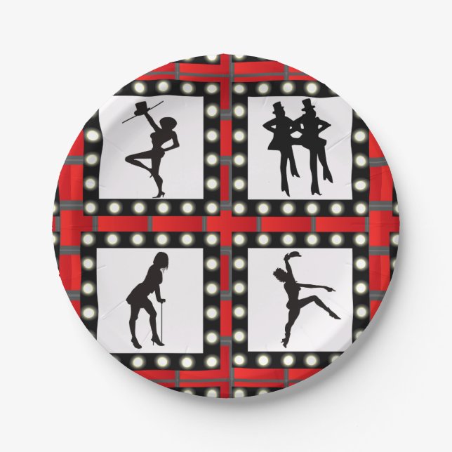 Dance Cabaret Showgirls Dancing Paper Plate (Front)