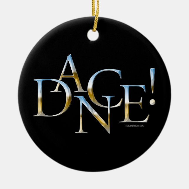 Dance! (Chrome) Ceramic Tree Decoration (Front)