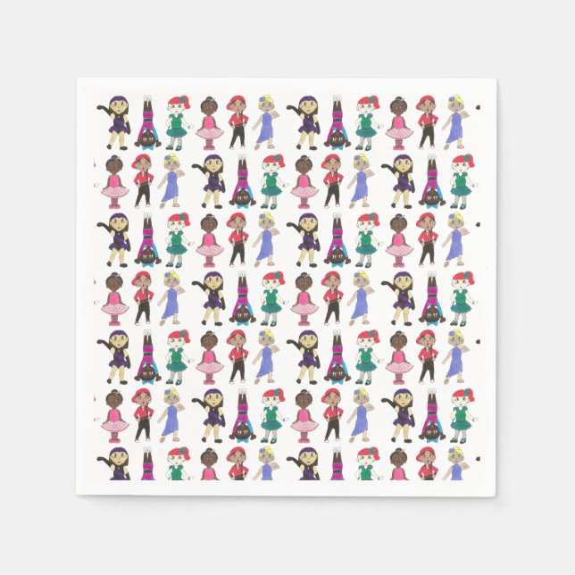 Dance Class Ballet Tap Jazz Lyrical Acro Dancers Napkin (Front)