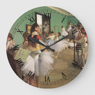 Dance Class by Degas, Vintage Impressionism Ballet Large Clock