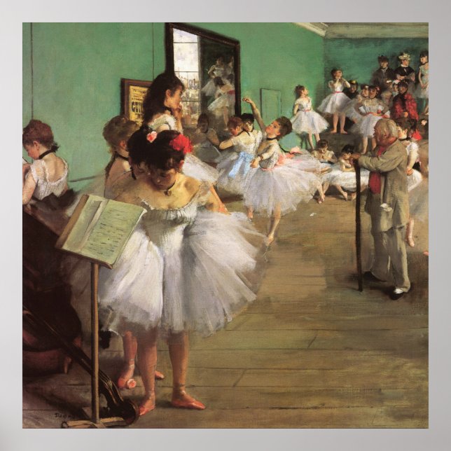 Dance Class by Degas, Vintage Impressionism Ballet Poster (Front)