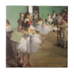 Dance Class by Degas, Vintage Impressionism Ballet Tile<br><div class="desc">The Dance Class (1874) by Edgar Degas is a vintage impressionist fine art painting. The famous dance master Jules Perrot is conducting the class in a rehearsal hall in the old Paris Opera. A school classroom of ballet dancers, ballerinas and their dance professor teacher with a large mirror hanging on...</div>