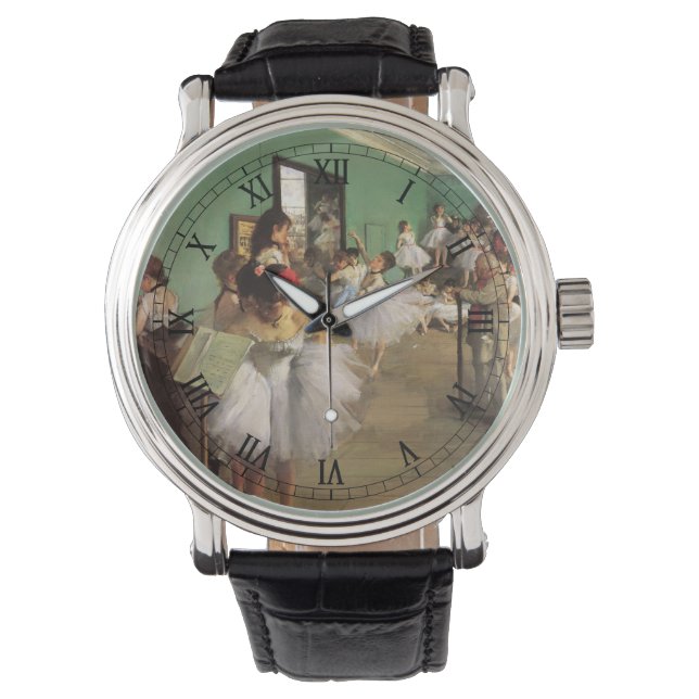 Dance Class by Degas, Vintage Impressionism Ballet Watch (Front)