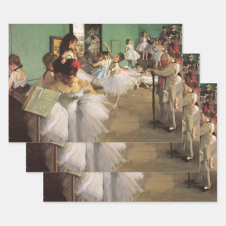 Dance Class by Degas, Vintage Impressionism Ballet Wrapping Paper Sheet