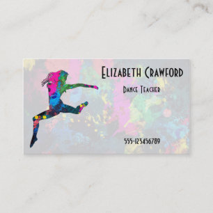Dance Class or Teacher Colourful Business Card