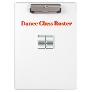 Dance Class Roster White Clipboard